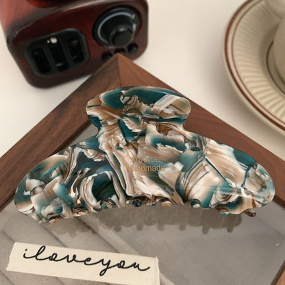 Floral Caramel Polka Dot Claw Clip