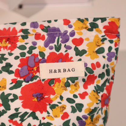 Simple Colorful Floral Print Cosmetic Bag