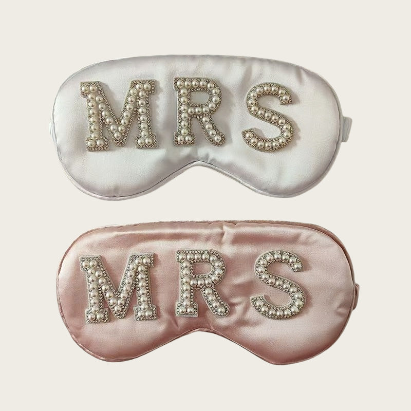 Elegant Pearl Decor Light Blocking Sleep Mask