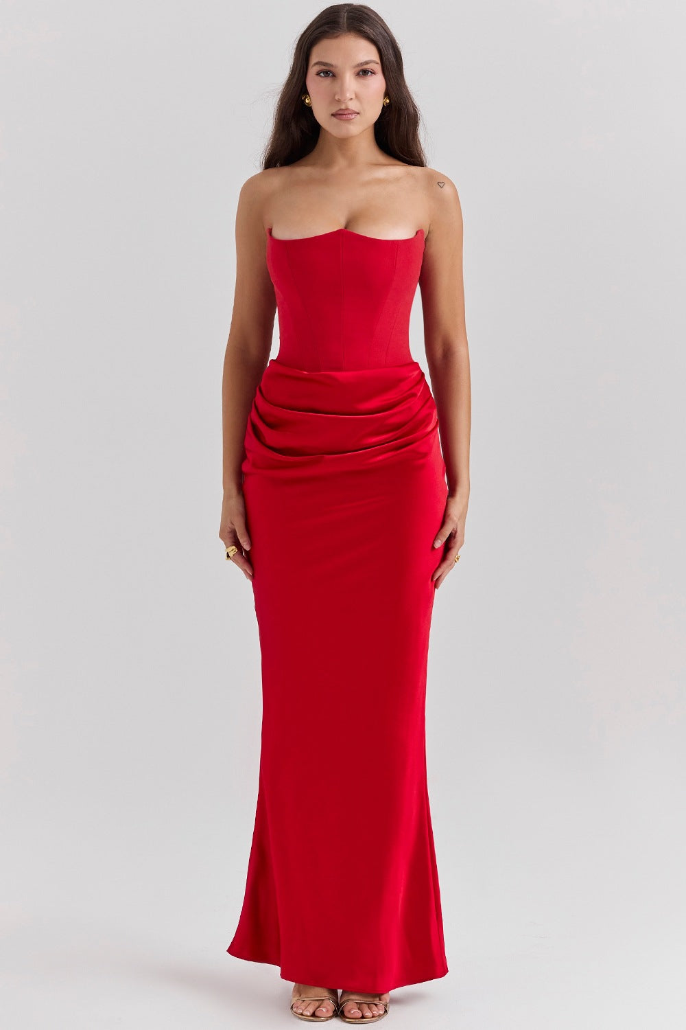 Sexy Strapless Fishtail Maxi Dress