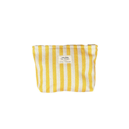 Striped Color Block Simple Make Up Bag