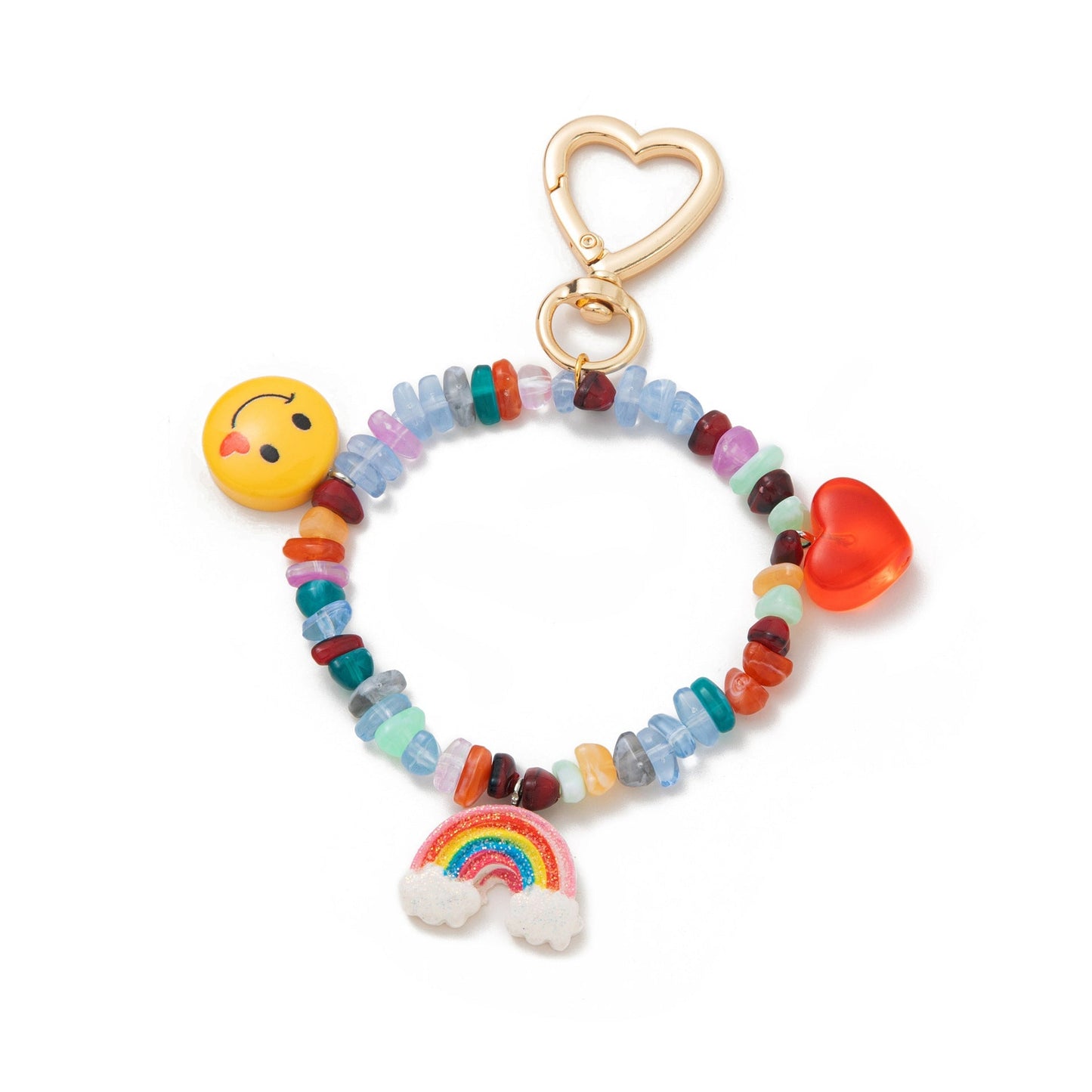 Cute Colorful Beaded Acrylic Keychain Bag Charm