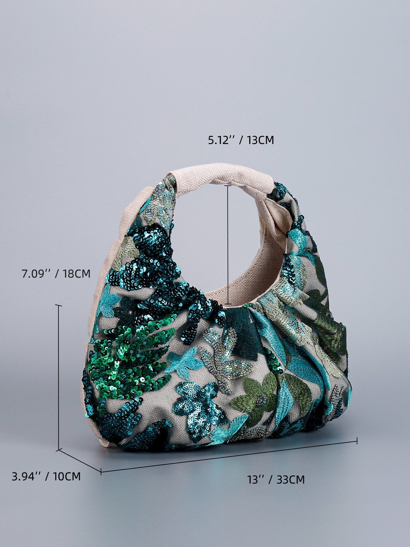 Elegant Sequin Embroidered Handbag