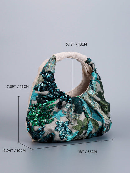 Elegant Sequin Embroidered Handbag