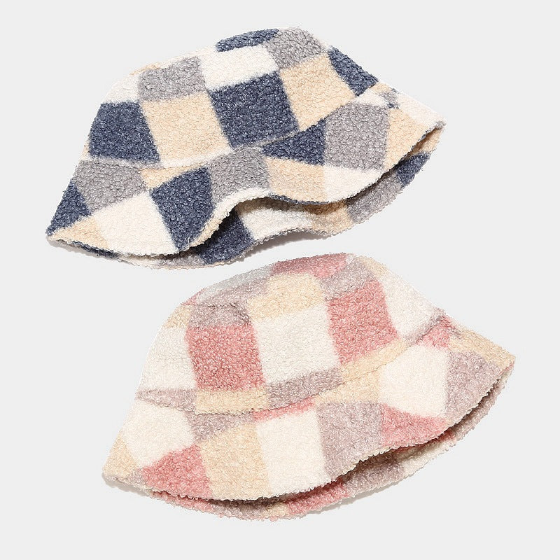 Colorful Plaid Warm Winter Bucket Hats