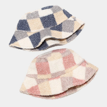 Colorful Plaid Warm Winter Bucket Hats