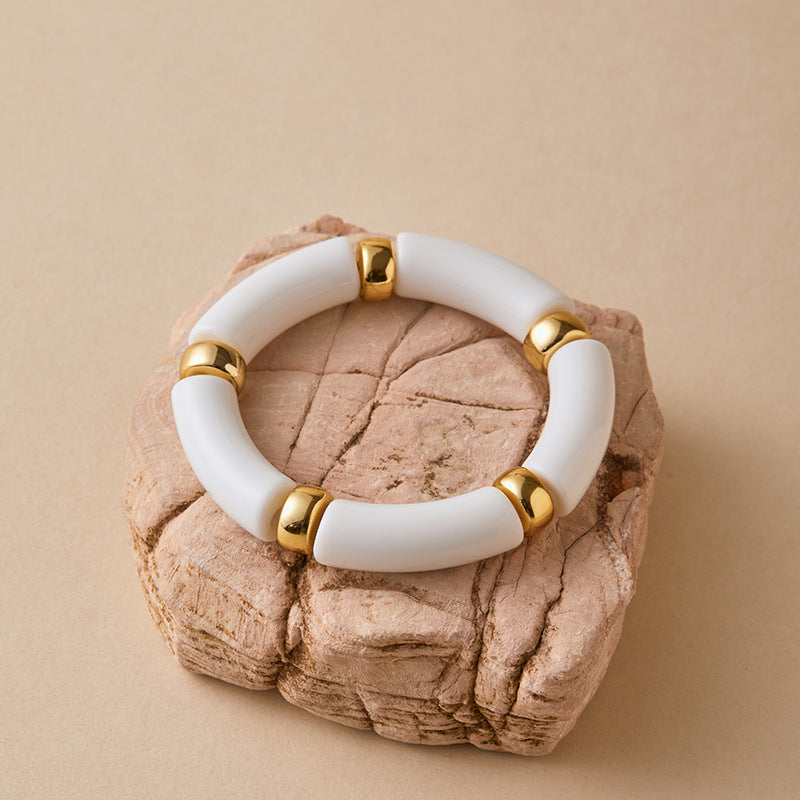 Color Block Irregular Acrylic Bracetets