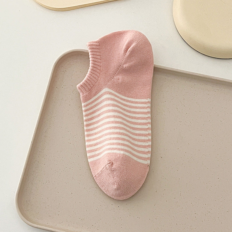 Striped Candy Color Low Ankle Socks
