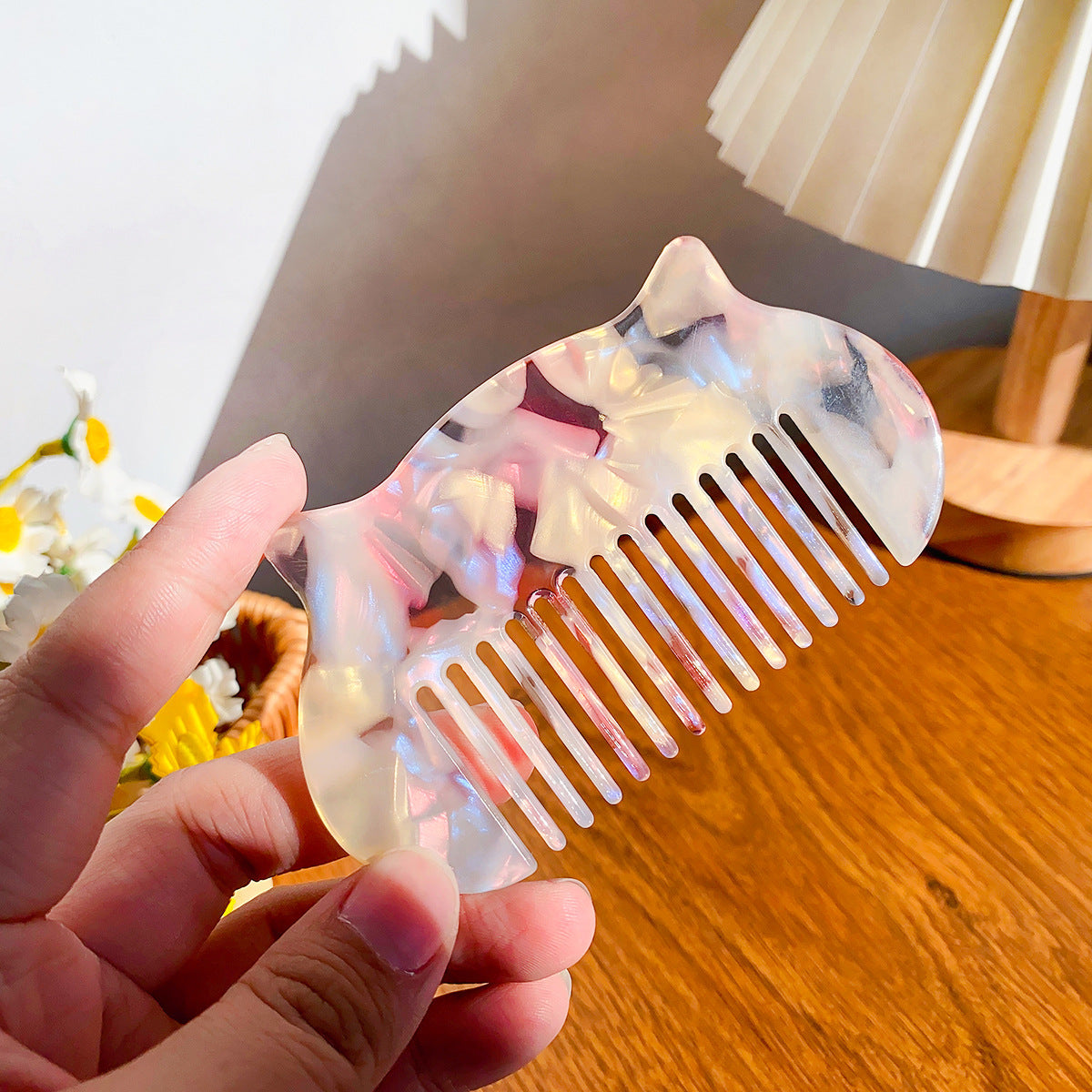 Cute Mini Cat Ear Acetate Hair Comb