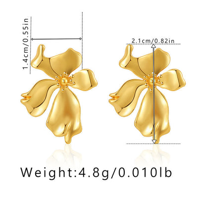 Elegant Irregular Flower Stud Earrings