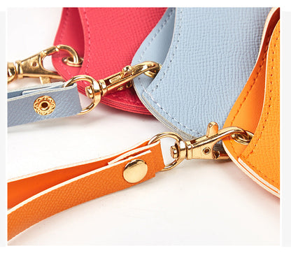 Soft Leather Portable Lanyard Glasses Case