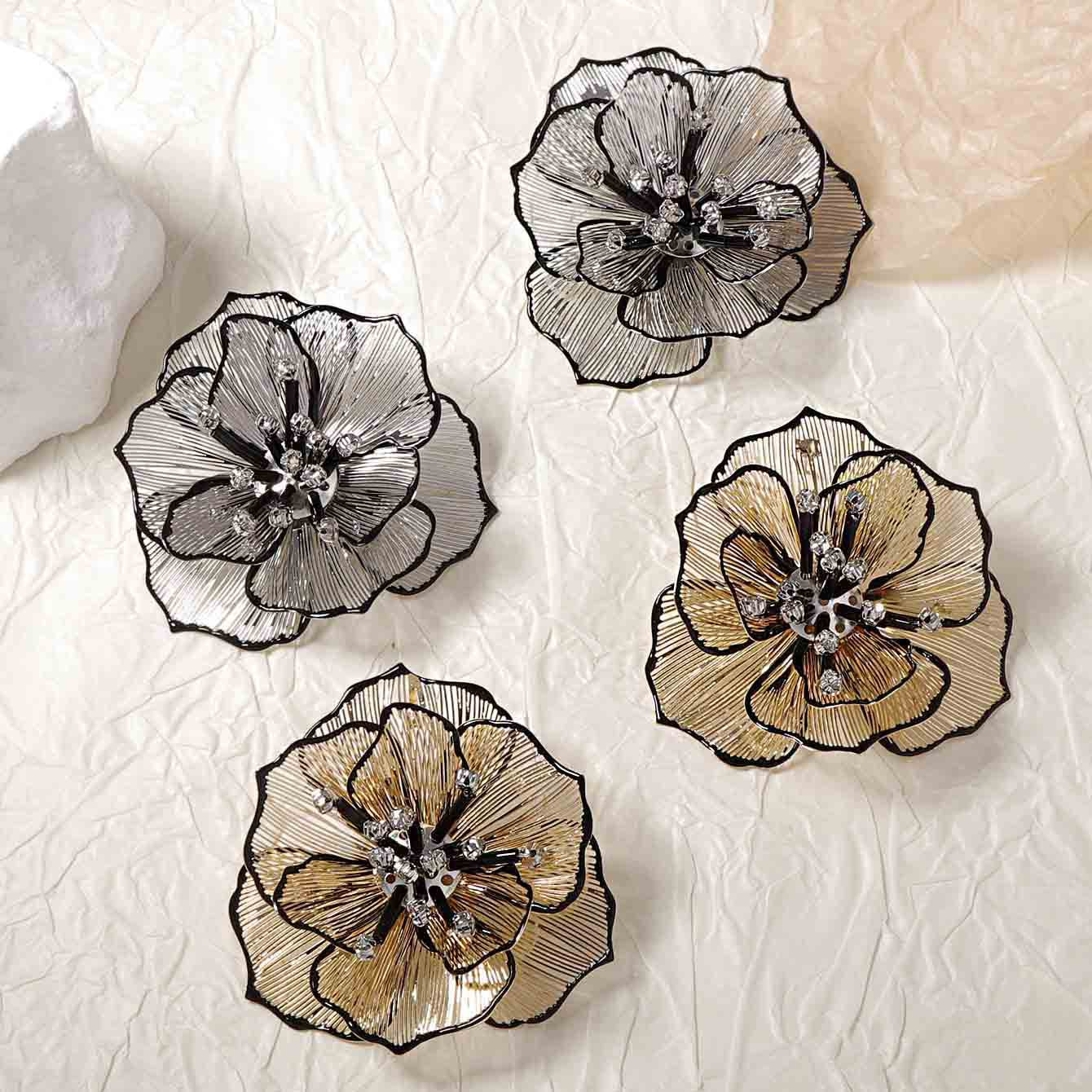 Trendy Geometric Hollow Out Flower Stud Earrings