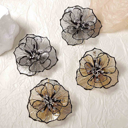 Trendy Geometric Hollow Out Flower Stud Earrings