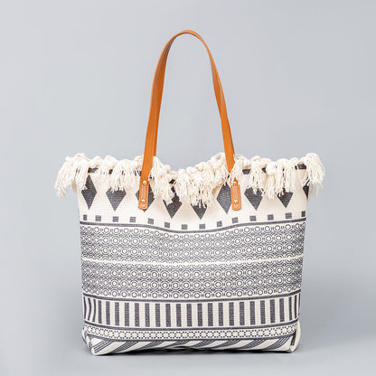 Print Large Size Tote Handbag