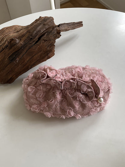 Flower Lace Pearl Cosmetic Bag
