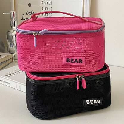 Color Block Large Capacity Make Up Bags