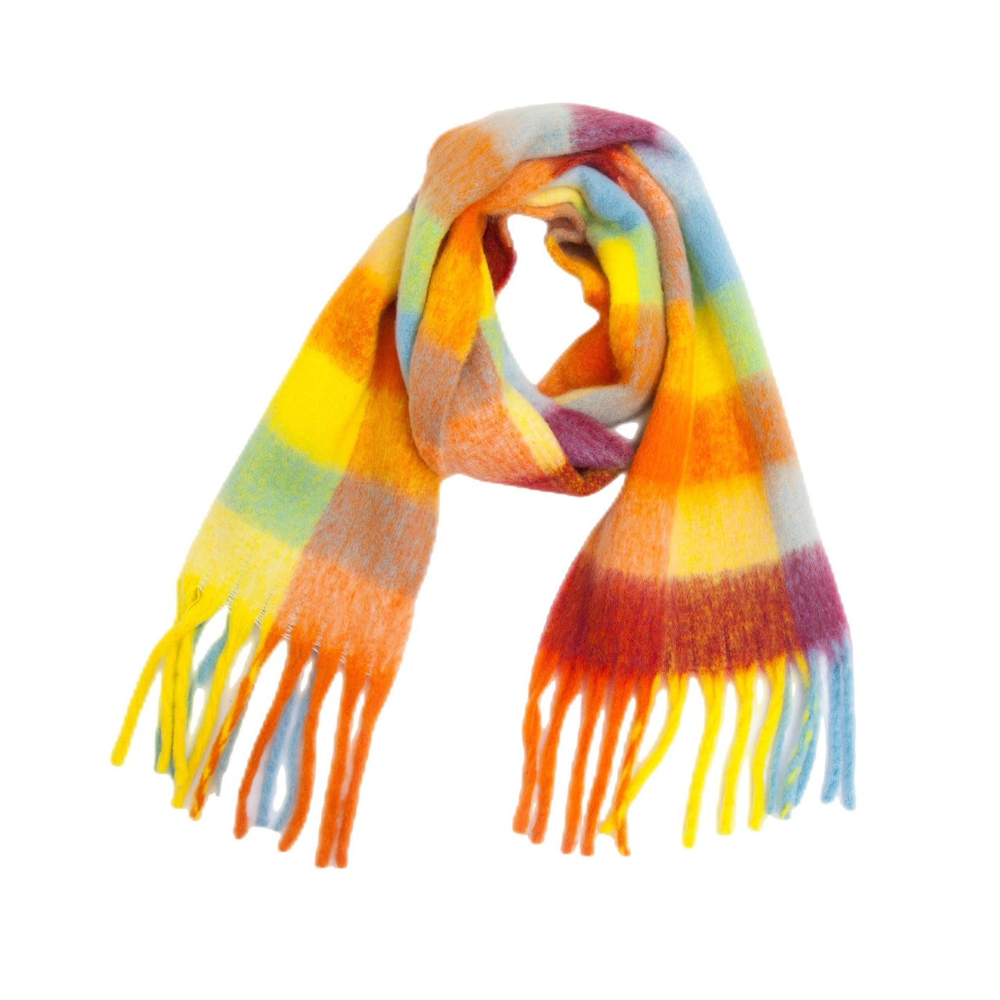Coloful Plaid Tassel Scarves