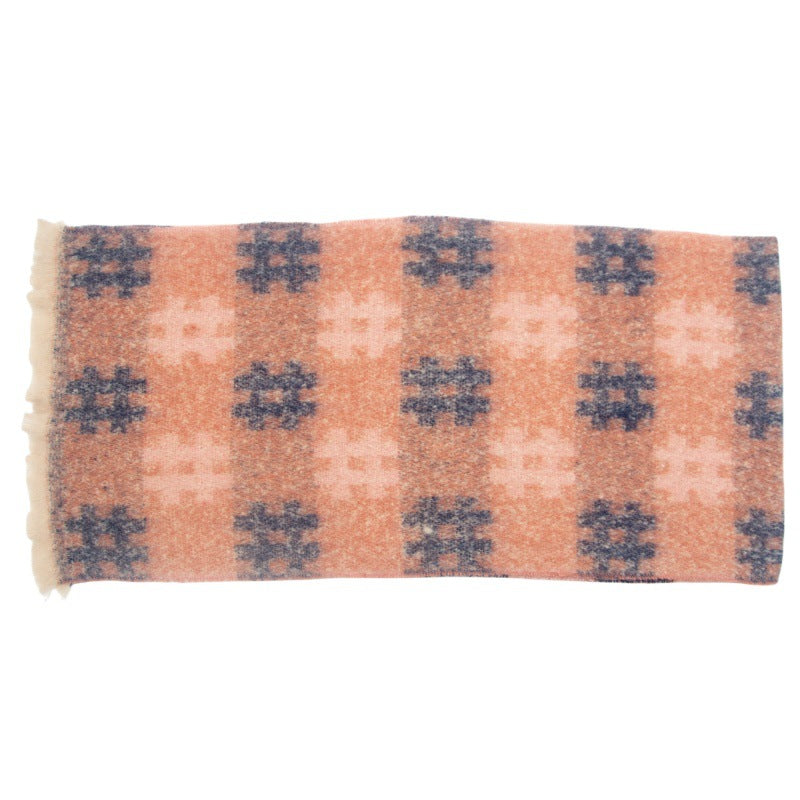 Plaid Print Contrast Color Scarves