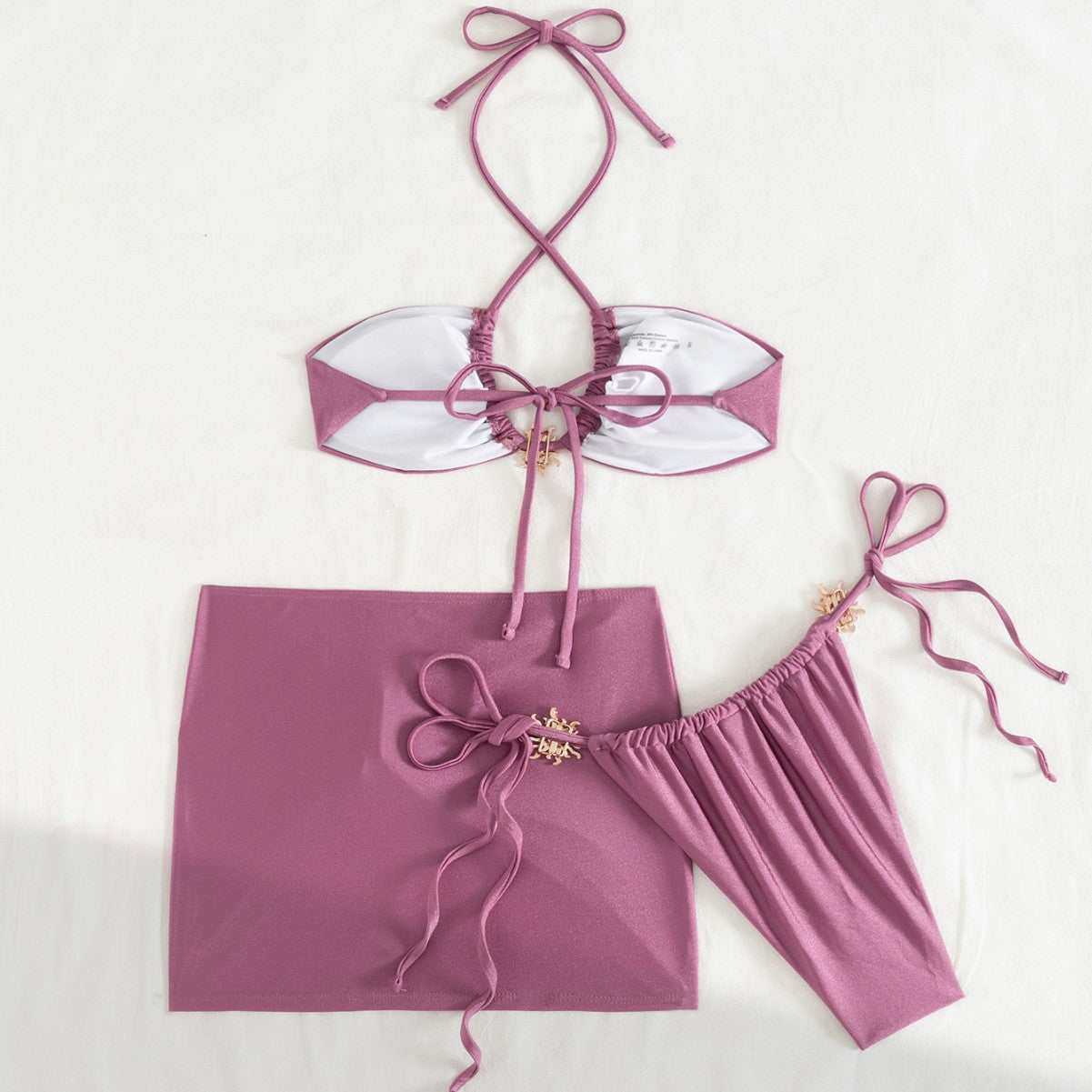 String Halter Bikini Bottom with Cover