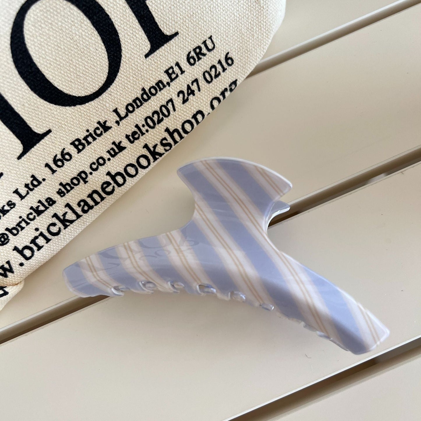 Sweet Striped Acrylic Hair Claw