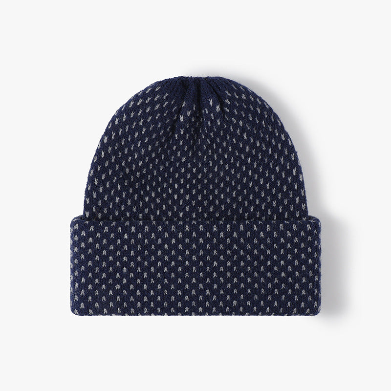 Polka Dot Knit Hat Padded Beanie