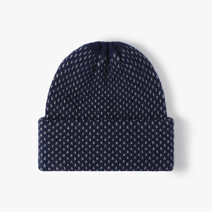 Polka Dot Knit Hat Padded Beanie