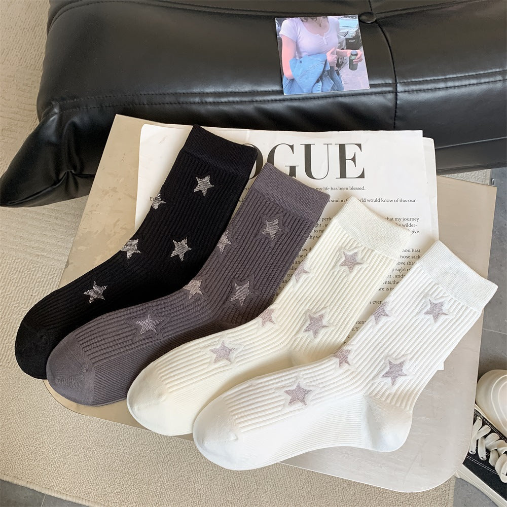 Star Simple Ribbed Daily Socks