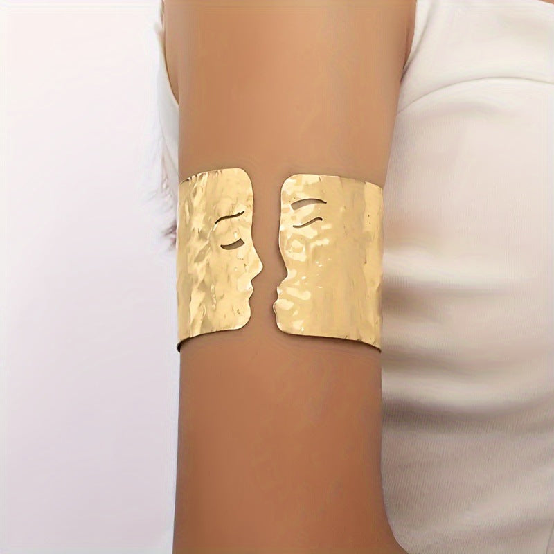 Simple Human Face Open Arm Cuff