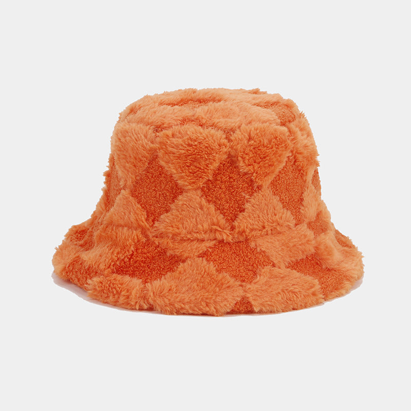 Solid Color Simple Diamond Checker Bucket Hats