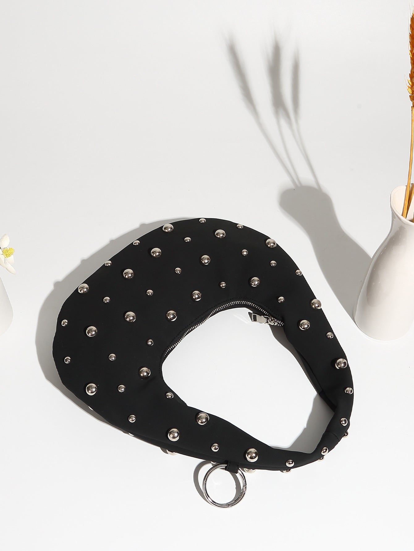 Chunky Rivet Punk Style Trendy Handbag