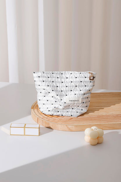 Minimalist Polka Dot Portable Makeup Bag