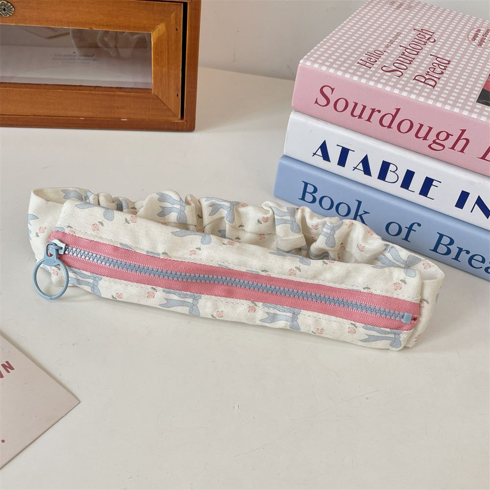 Flower Print Large Capacity Pencil Case Pouch