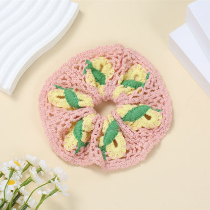 Sweet Colorful Flower Handmade Crochet Scrunchies