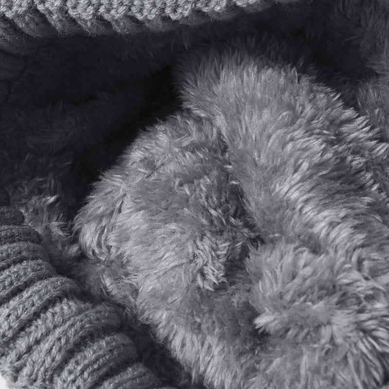 Solid Color Ripped Knit Pom Beanie