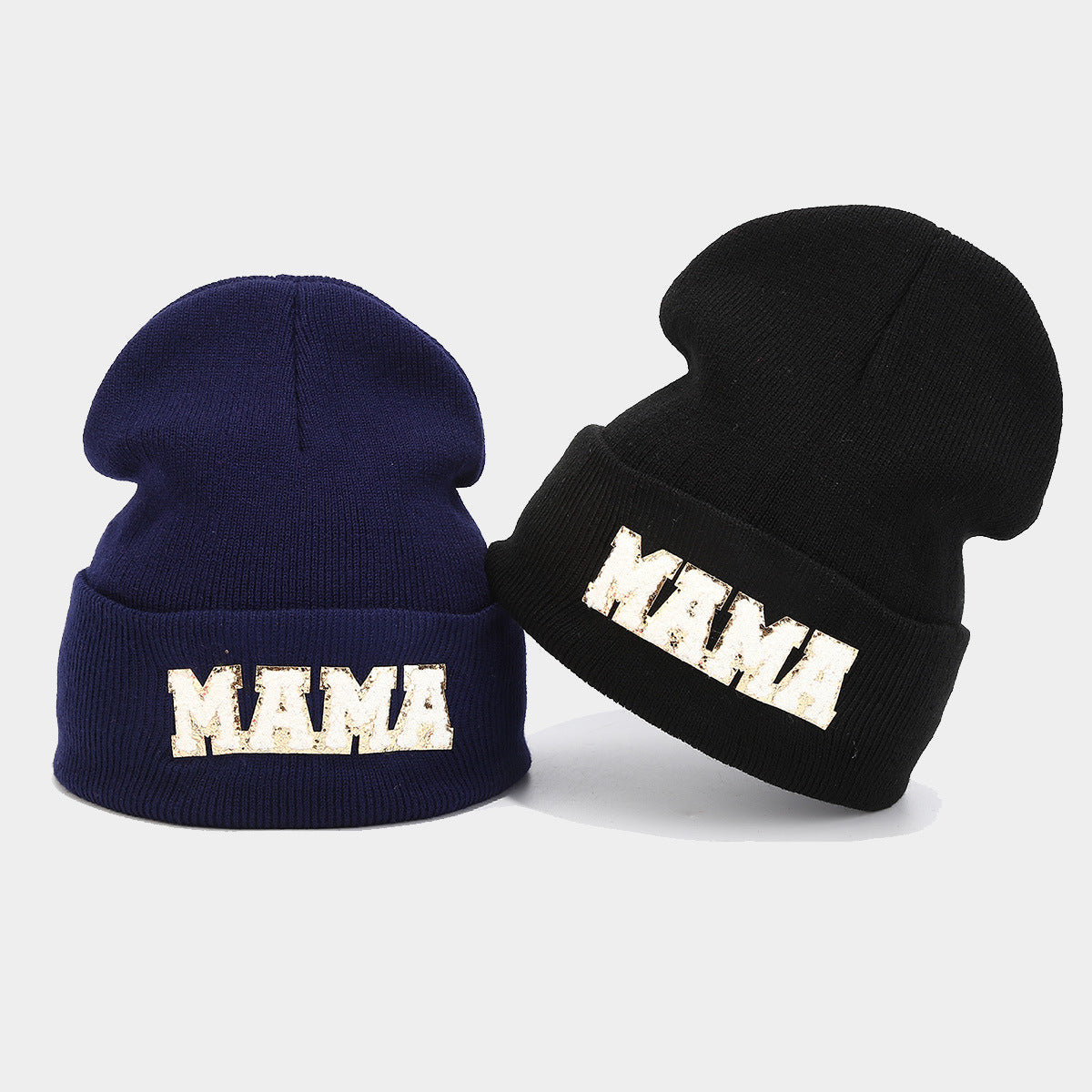 Simple Solid Color Letter Embroidery Knit Beanie
