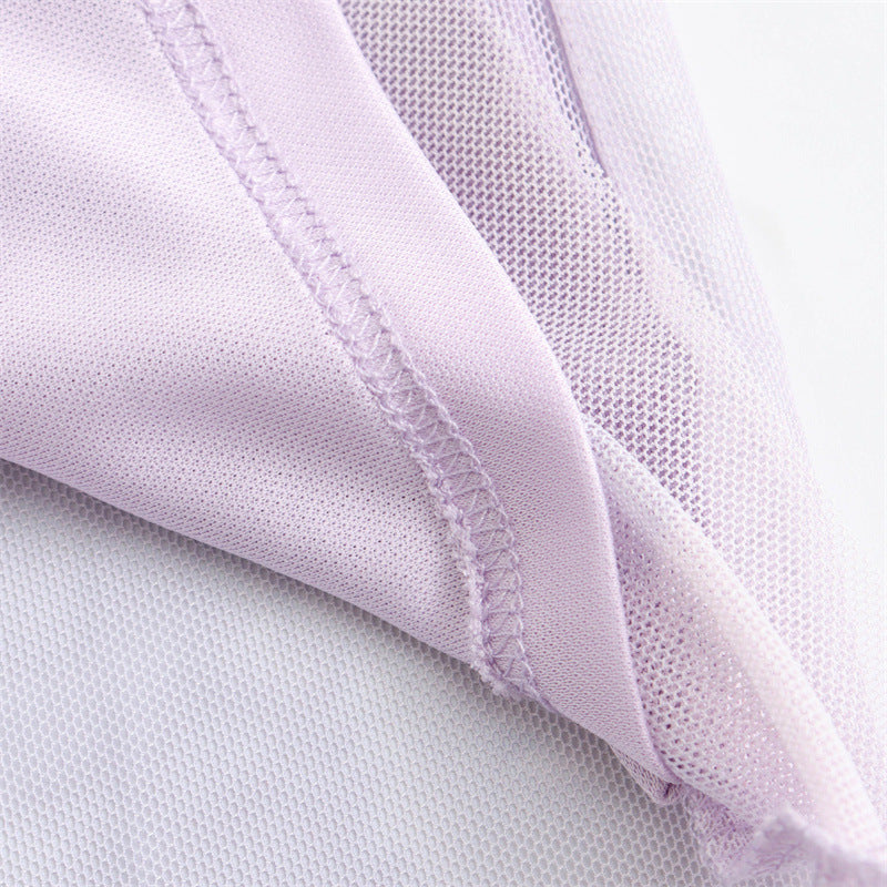 Elegant Mesh Ruched Spaghetti Strap Maxi Dress