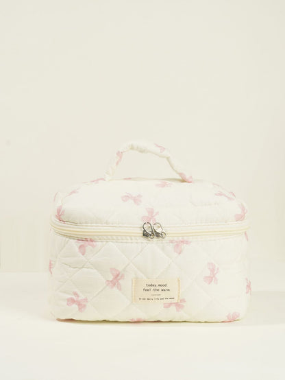 Butterfly Floral Print Puffer Make Up Bag