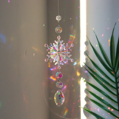 3+ Colorful Snowflake Crystal Suncatcher Hangings