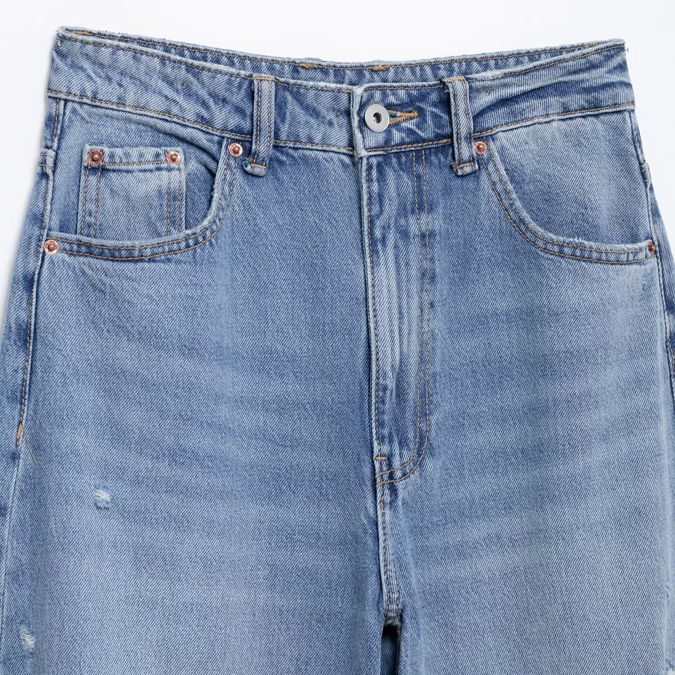 Casual  Distressed Loose Mid Rise Jeans