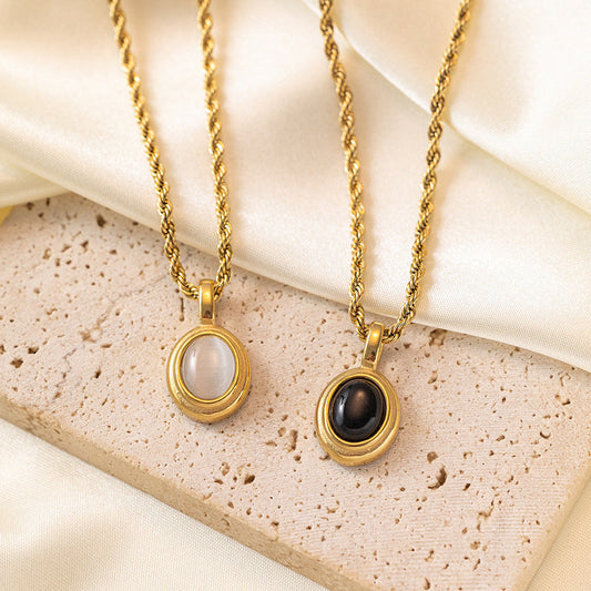 Gemstone Vintage Twist Chain Necklace