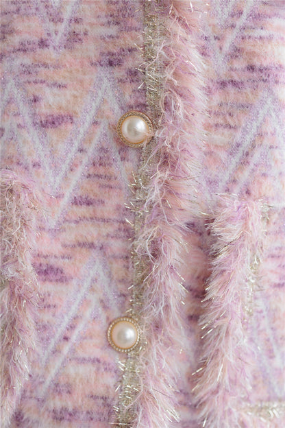 Elegant V-Neck Striped Long Sleeve Cardigan