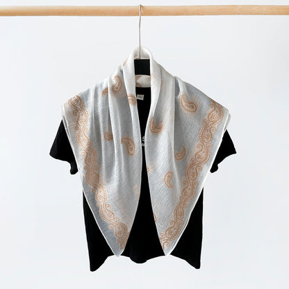 Vintage Burnout Paisley Square Satin Scarf