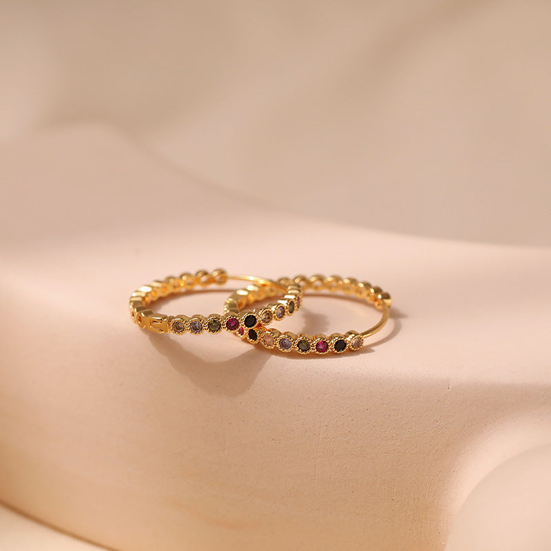 Simple Design Brass Plated Gold Hoop Earrings