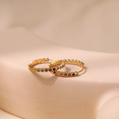 Simple Design Brass Plated Gold Hoop Earrings