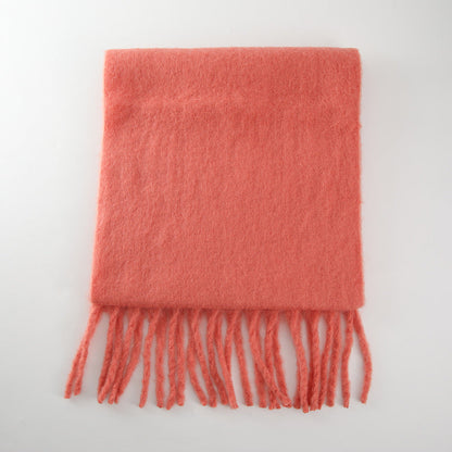 2+ Solid Color Tassel Mohair Scarves