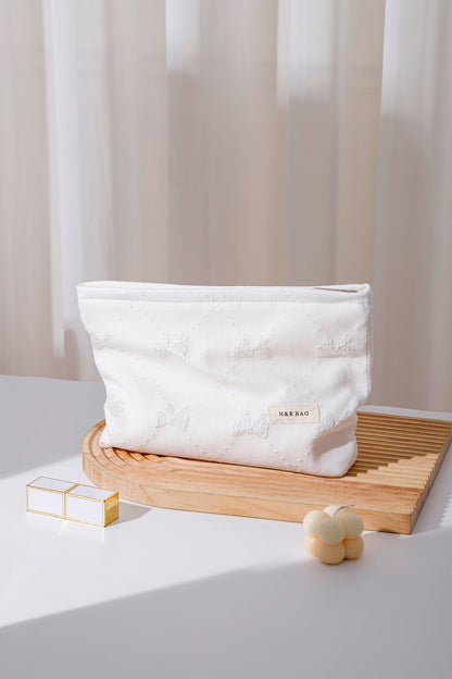 Cute Bow Embossed Portable Makeup Bag