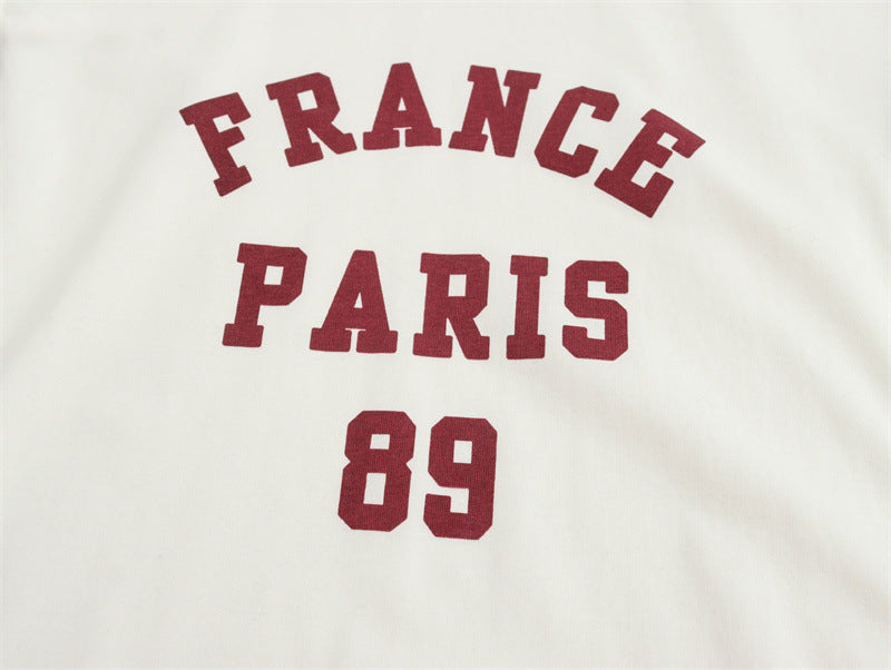 Round Neck Short Sleeve Striped Printed Top