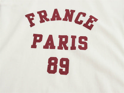 Round Neck Short Sleeve Striped Printed Top