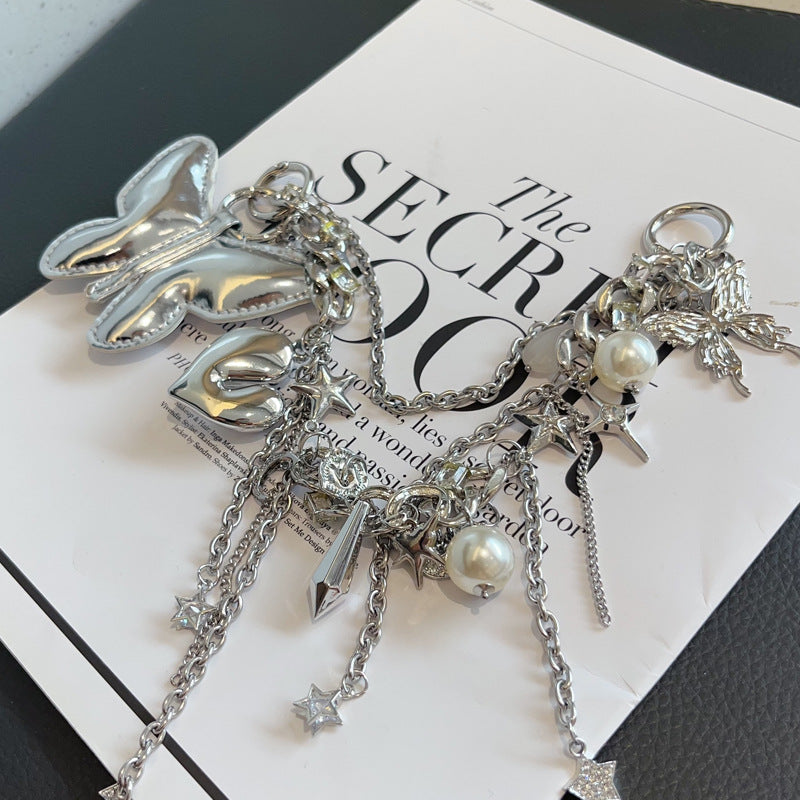 Fashion Butterfly Heart Tassel Chain Bag Charm