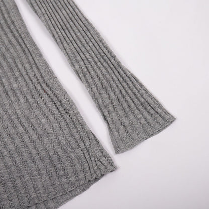 Round Neck See Through Knit Top